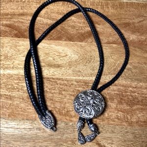 Vintage woven leather and metal clasp belt